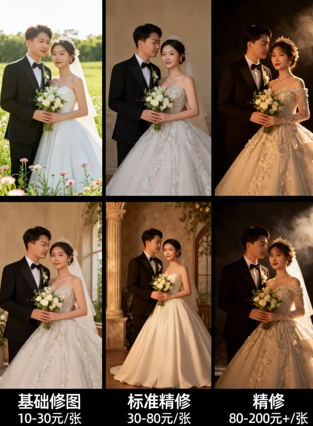 婚纱照精修一张多少钱？婚纱照价格一览表